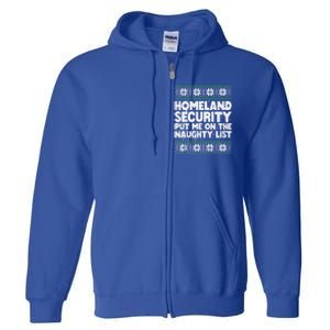 Homeland Security Naughty List Christmas Great Gift Full Zip Hoodie