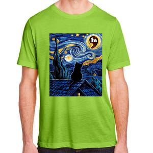 Halloween Starry Night Black Cat Comma La Kamala Harris Adult ChromaSoft Performance T-Shirt