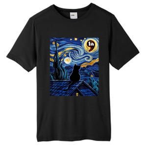 Halloween Starry Night Black Cat Comma La Kamala Harris Tall Fusion ChromaSoft Performance T-Shirt