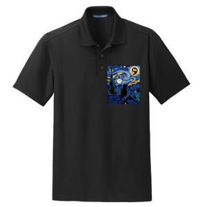 Halloween Starry Night Black Cat Comma La Kamala Harris Dry Zone Grid Polo