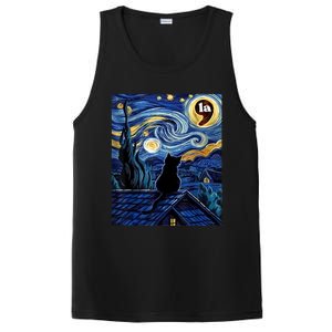 Halloween Starry Night Black Cat Comma La Kamala Harris PosiCharge Competitor Tank