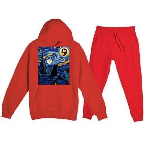 Halloween Starry Night Black Cat Comma La Kamala Harris Premium Hooded Sweatsuit Set