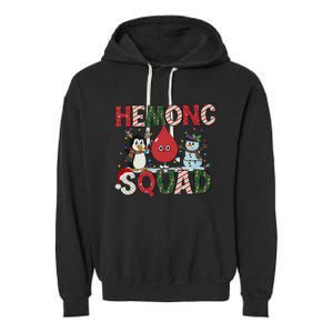 Hemonc Squad Nurse Christmas Hematology Oncology Hem Onc Garment-Dyed Fleece Hoodie