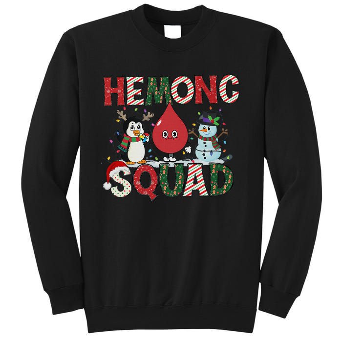 Hemonc Squad Nurse Christmas Hematology Oncology Hem Onc Tall Sweatshirt