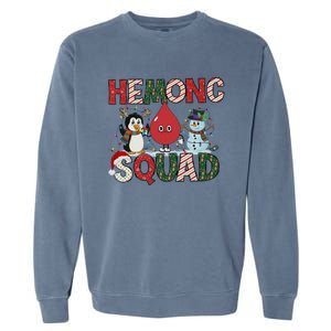 Hemonc Squad Nurse Christmas Hematology Oncology Hem Onc Garment-Dyed Sweatshirt