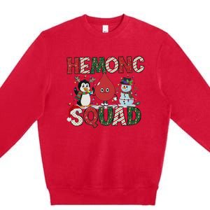 Hemonc Squad Nurse Christmas Hematology Oncology Hem Onc Premium Crewneck Sweatshirt