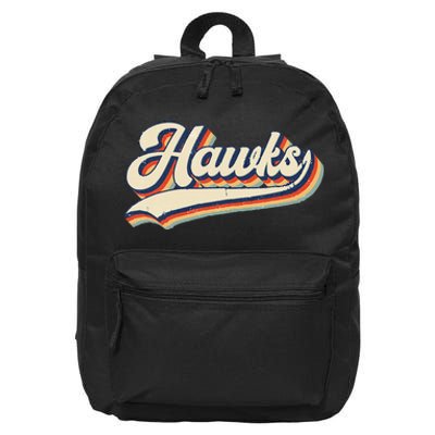 Hawks Sports Name Vintage Retro 16 in Basic Backpack