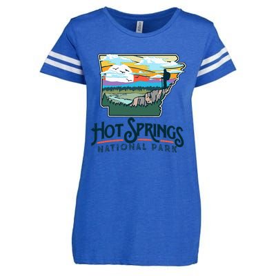 Hot Springs National Park Arkansas Nature Illustration  Enza Ladies Jersey Football T-Shirt