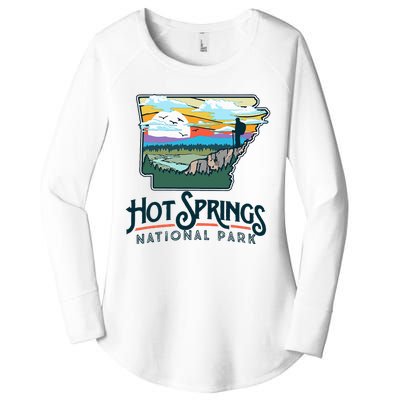 Hot Springs National Park Arkansas Nature Illustration  Women's Perfect Tri Tunic Long Sleeve Shirt