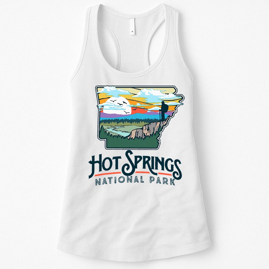Hot Springs National Park Arkansas Nature Illustration  Womens Tank Top