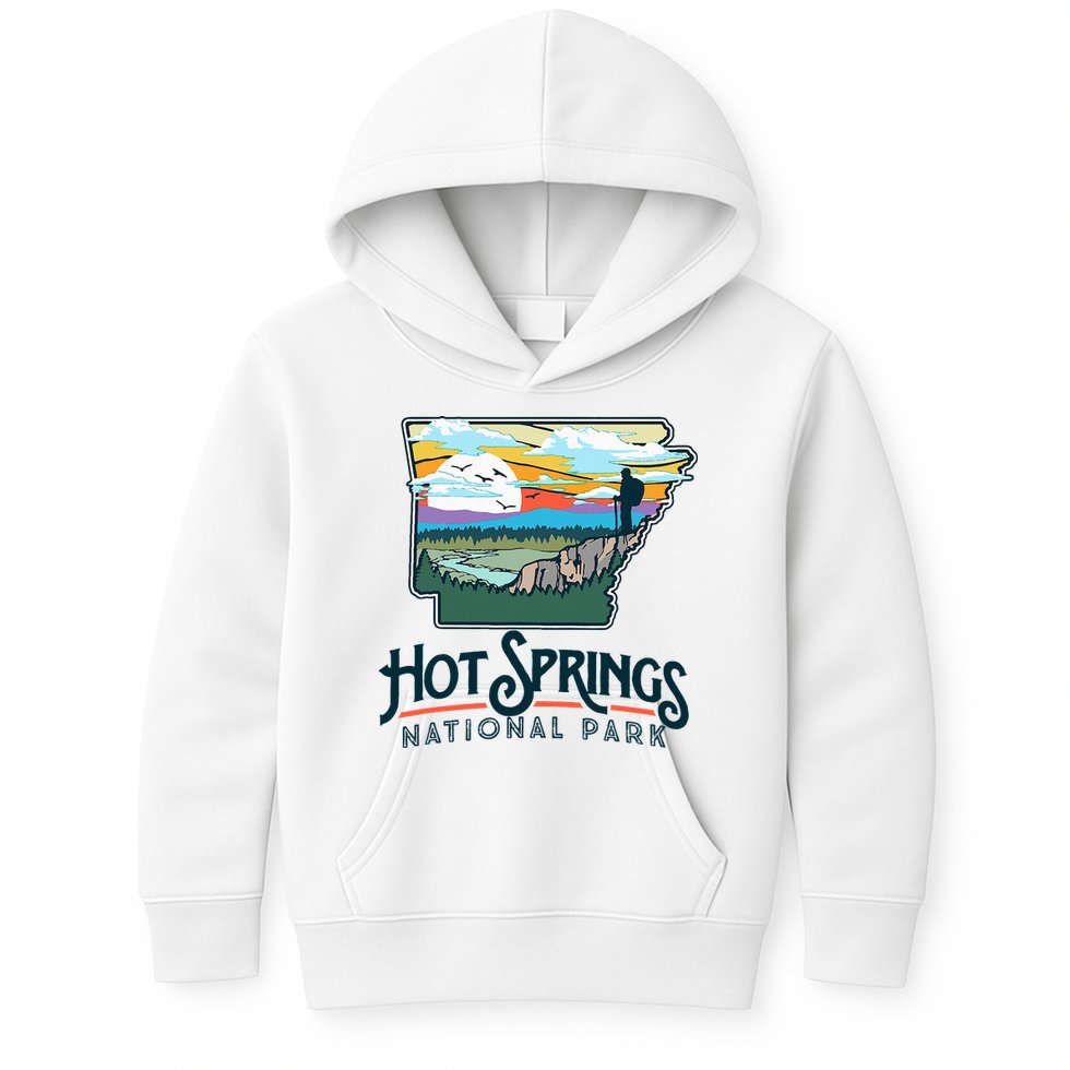 Hot Springs National Park Arkansas Nature Illustration  Kids Hoodie