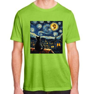 Halloween Starry Night Black Cat Comma La Kamala Harris Gift Adult ChromaSoft Performance T-Shirt