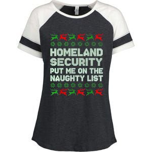 Homeland Security Naughty List Christmas Enza Ladies Jersey Colorblock Tee