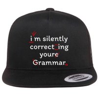 High School Nerd Math I Am Silently Correcting Your Grammar Flat Bill Trucker Hat