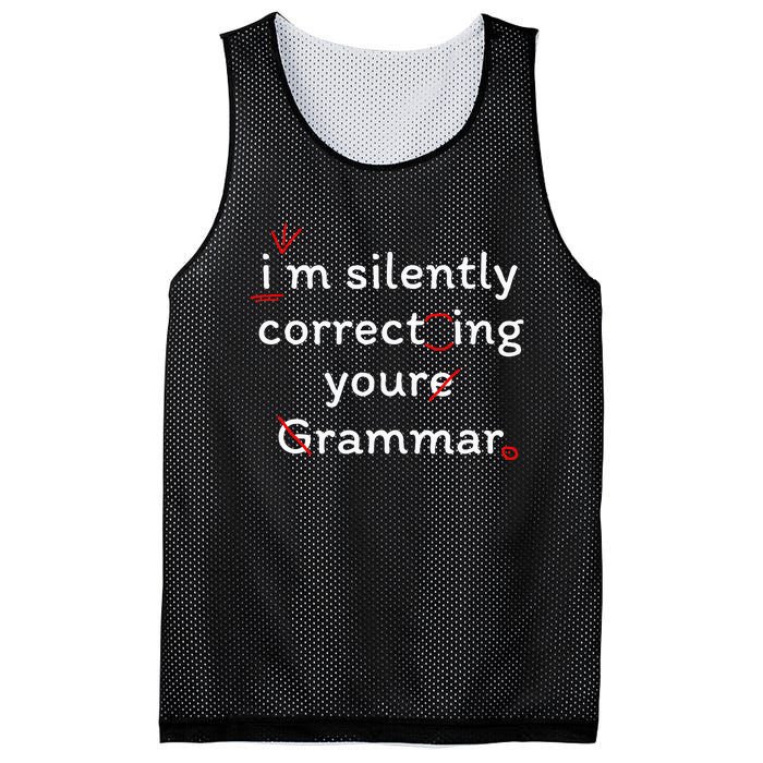 High School Nerd Math I Am Silently Correcting Your Grammar Mesh Reversible Basketball Jersey Tank