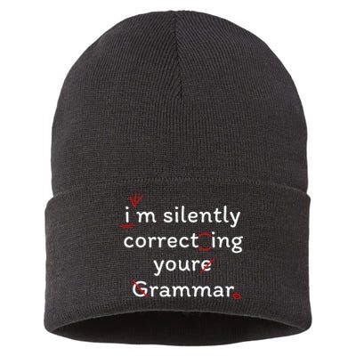 High School Nerd Math I Am Silently Correcting Your Grammar Sustainable Knit Beanie