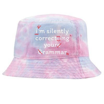 High School Nerd Math I Am Silently Correcting Your Grammar Tie-Dyed Bucket Hat