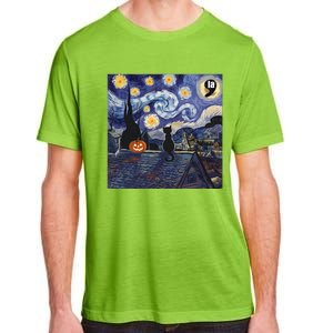 Halloween Starry Night Comma La Black Cat Kamala Harris Moon Adult ChromaSoft Performance T-Shirt