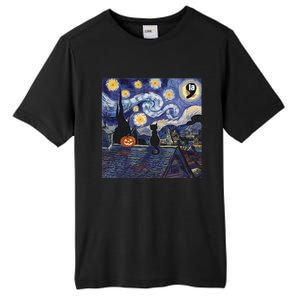 Halloween Starry Night Comma La Black Cat Kamala Harris Moon Tall Fusion ChromaSoft Performance T-Shirt