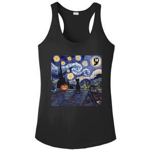 Halloween Starry Night Comma La Black Cat Kamala Harris Moon Ladies PosiCharge Competitor Racerback Tank