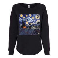 Halloween Starry Night Comma La Black Cat Kamala Harris Moon Womens California Wash Sweatshirt