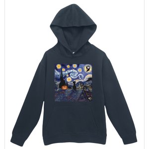 Halloween Starry Night Comma La Black Cat Kamala Harris Moon Urban Pullover Hoodie