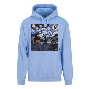 Halloween Starry Night Comma La Black Cat Kamala Harris Moon Unisex Surf Hoodie