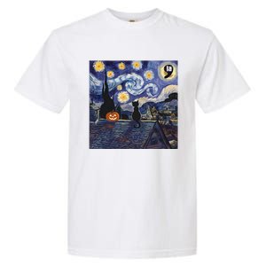 Halloween Starry Night Comma La Black Cat Kamala Harris Moon Garment-Dyed Heavyweight T-Shirt