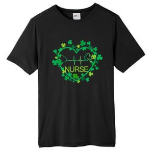 Heart Shamrock Nurse St Patricks Day Nursing Gift Tall Fusion ChromaSoft Performance T-Shirt