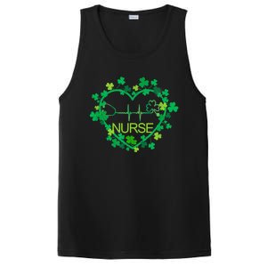 Heart Shamrock Nurse St Patricks Day Nursing Gift PosiCharge Competitor Tank