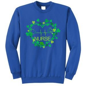 Heart Shamrock Nurse St Patricks Day Nursing Gift Sweatshirt