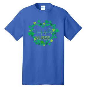 Heart Shamrock Nurse St Patricks Day Nursing Gift Tall T-Shirt