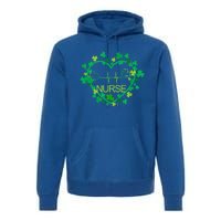 Heart Shamrock Nurse St Patricks Day Nursing Gift Premium Hoodie