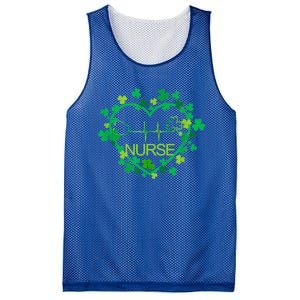 Heart Shamrock Nurse St Patricks Day Nursing Gift Mesh Reversible Basketball Jersey Tank