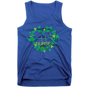 Heart Shamrock Nurse St Patricks Day Nursing Gift Tank Top