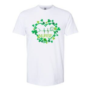 Heart Shamrock Nurse St Patricks Day Nursing Gift Softstyle CVC T-Shirt