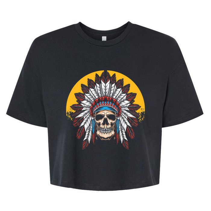 Headdress Skull Native American Heritage Native American Bella+Canvas Jersey Crop Tee