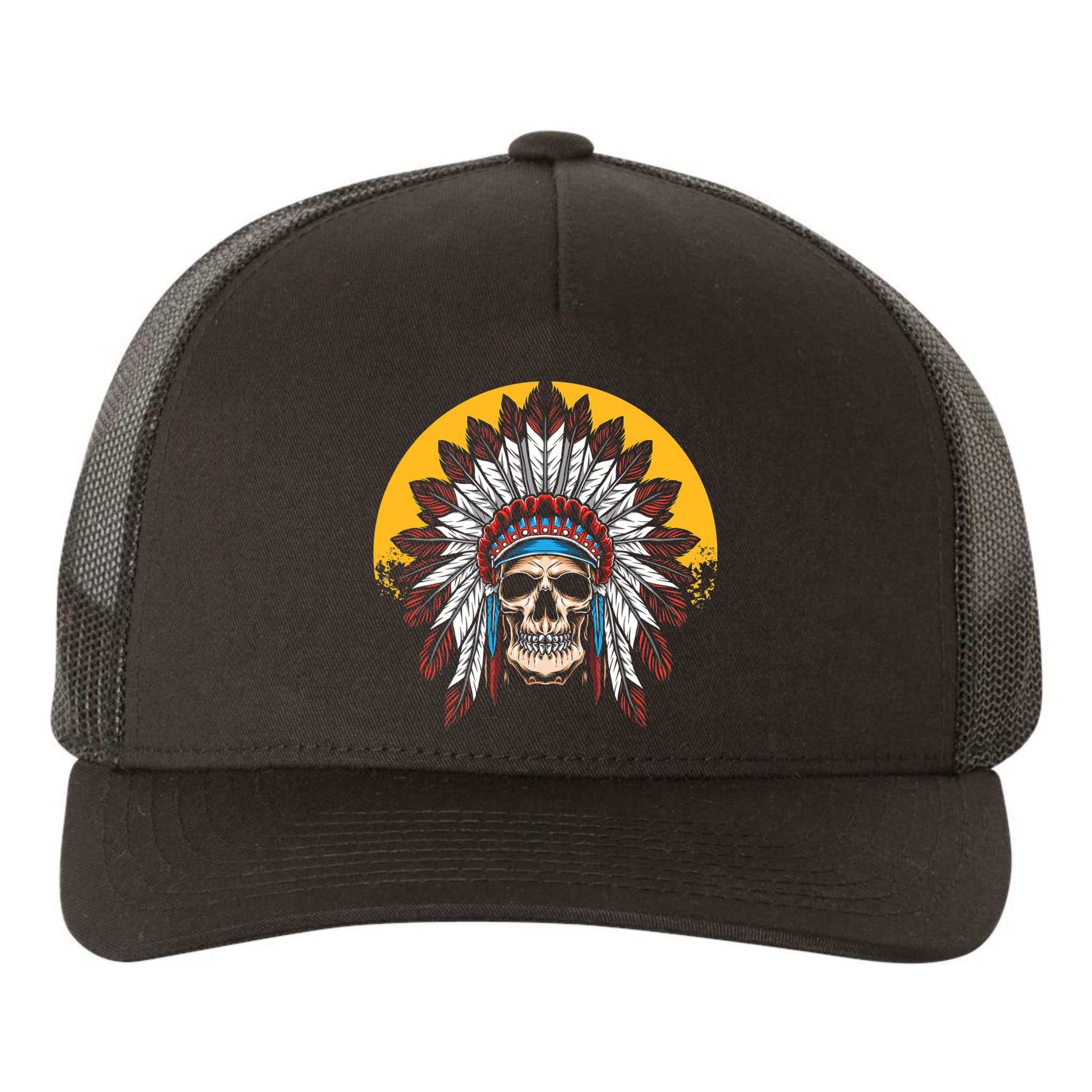 Headdress Skull Native American Heritage Native American Yupoong Adult 5-Panel Trucker Hat