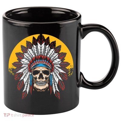 Headdress Skull Native American Heritage Native American 11oz C Handle Ceramic Mug