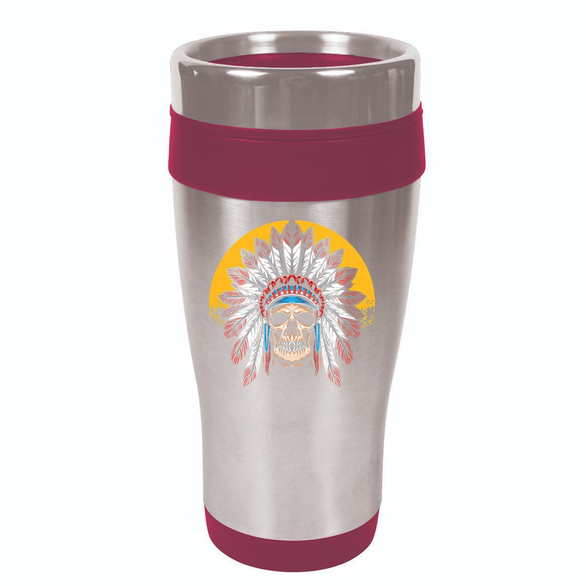 Headdress Skull Native American Heritage Native American 16oz Travel Tumbler