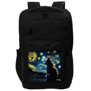 Halloween Starry Night Black Cat Comma La Kamala Harris Impact Tech Backpack