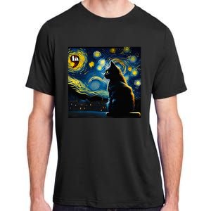 Halloween Starry Night Black Cat Comma La Kamala Harris Adult ChromaSoft Performance T-Shirt