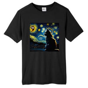 Halloween Starry Night Black Cat Comma La Kamala Harris Tall Fusion ChromaSoft Performance T-Shirt