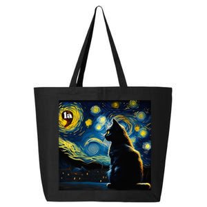 Halloween Starry Night Black Cat Comma La Kamala Harris 25L Jumbo Tote