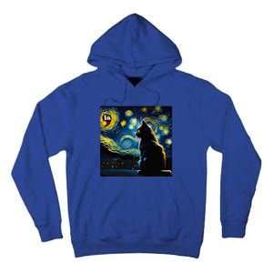 Halloween Starry Night Black Cat Comma La Kamala Harris Tall Hoodie