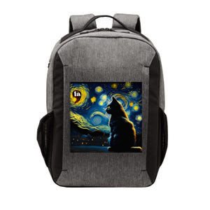 Halloween Starry Night Black Cat Comma La Kamala Harris Vector Backpack