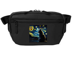 Halloween Starry Night Black Cat Comma La Kamala Harris Crossbody Pack