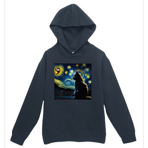 Halloween Starry Night Black Cat Comma La Kamala Harris Urban Pullover Hoodie