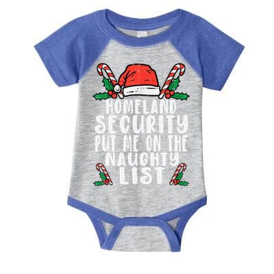 Homeland Security Naughty List Christmas Cute Gift Infant Baby Jersey Bodysuit