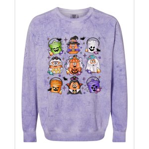 Halloween Spooky Nugget Cute Scary Movie Characters Night Colorblast Crewneck Sweatshirt